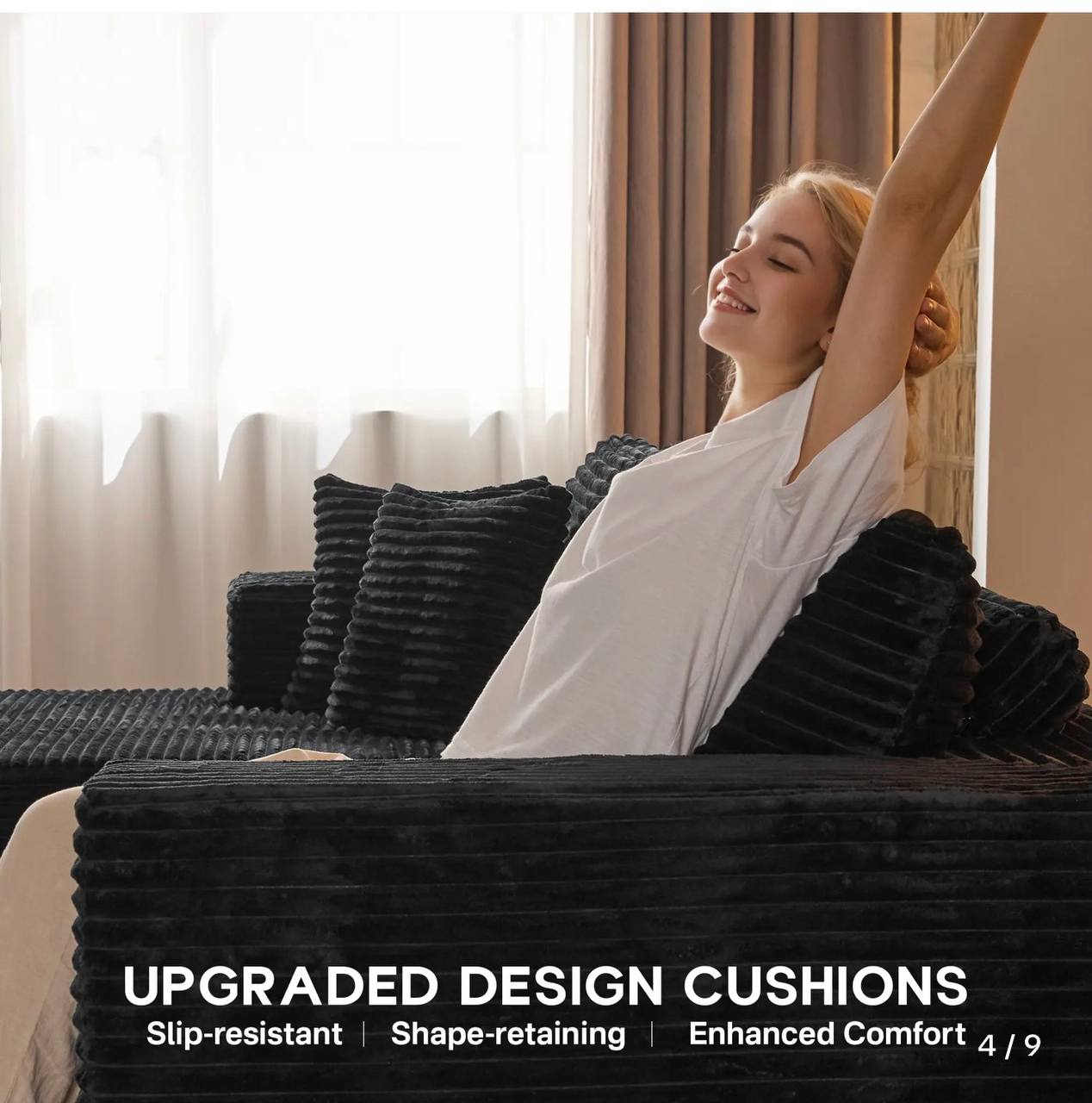 Sofa convertible into sleeping surface