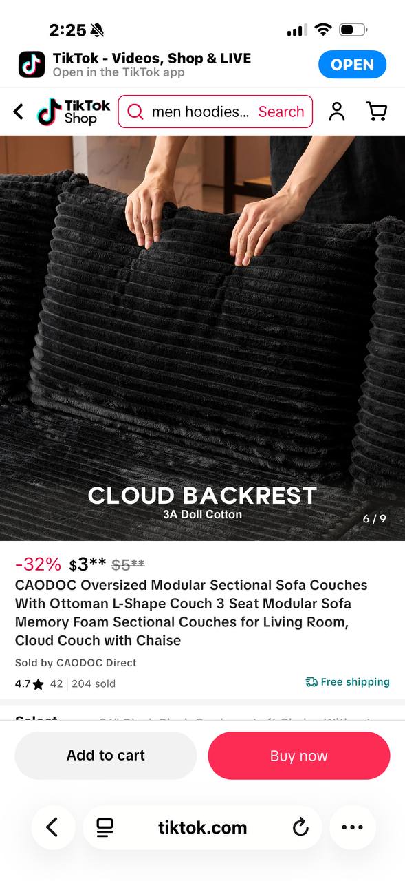 Sofa cushion detail closeup